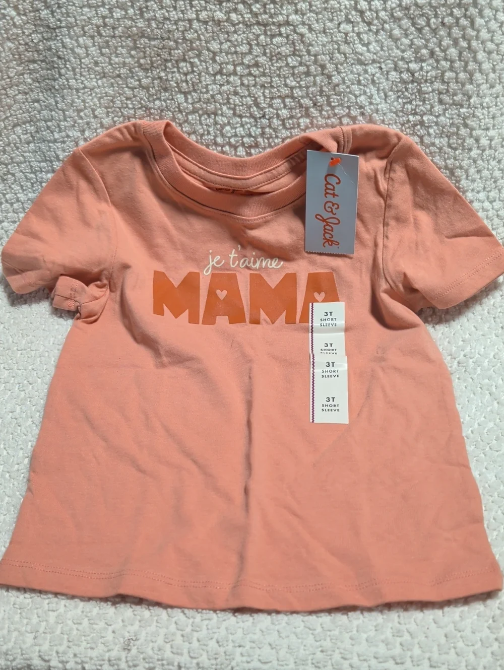 Cat & Jack Peach Je t'aime MAMA Tee